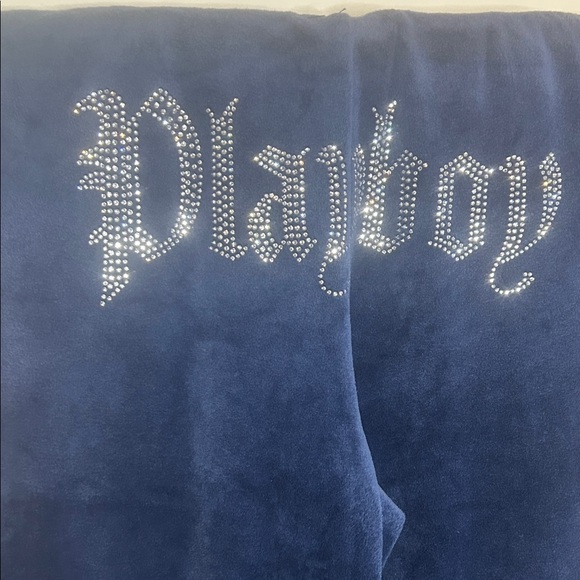 Playboy Dark Blue Velour Set with Rhinestones - Picture 4 of 10
